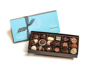 Build your own box of gourmet chocolates with dark, milk, or white chocolate